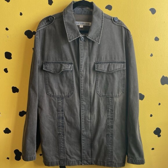 Express Military Utility Jacket XL – Camo Green Gorpcore - Picture 1 of 12